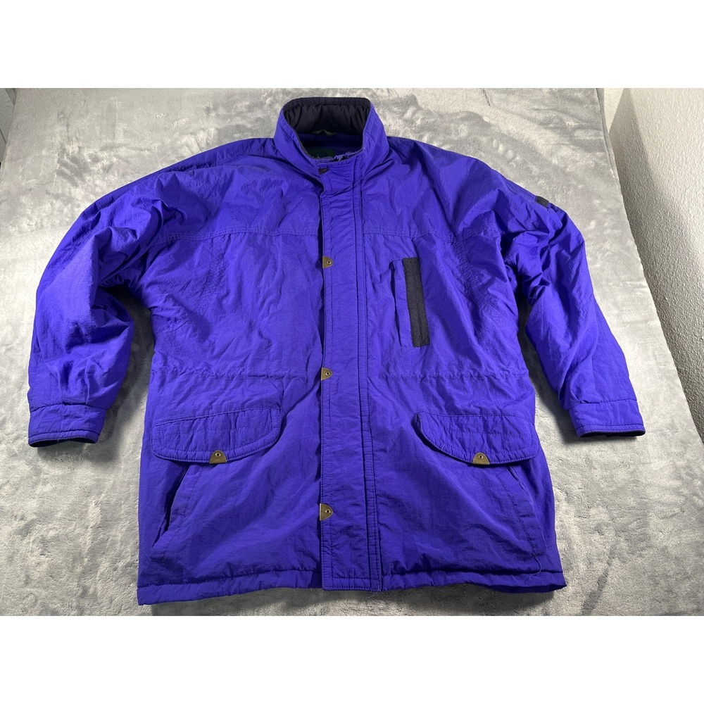 Dash Sport Vintage Purple Fleece Lined Parka Jacket Mens Large Retro Outdoor